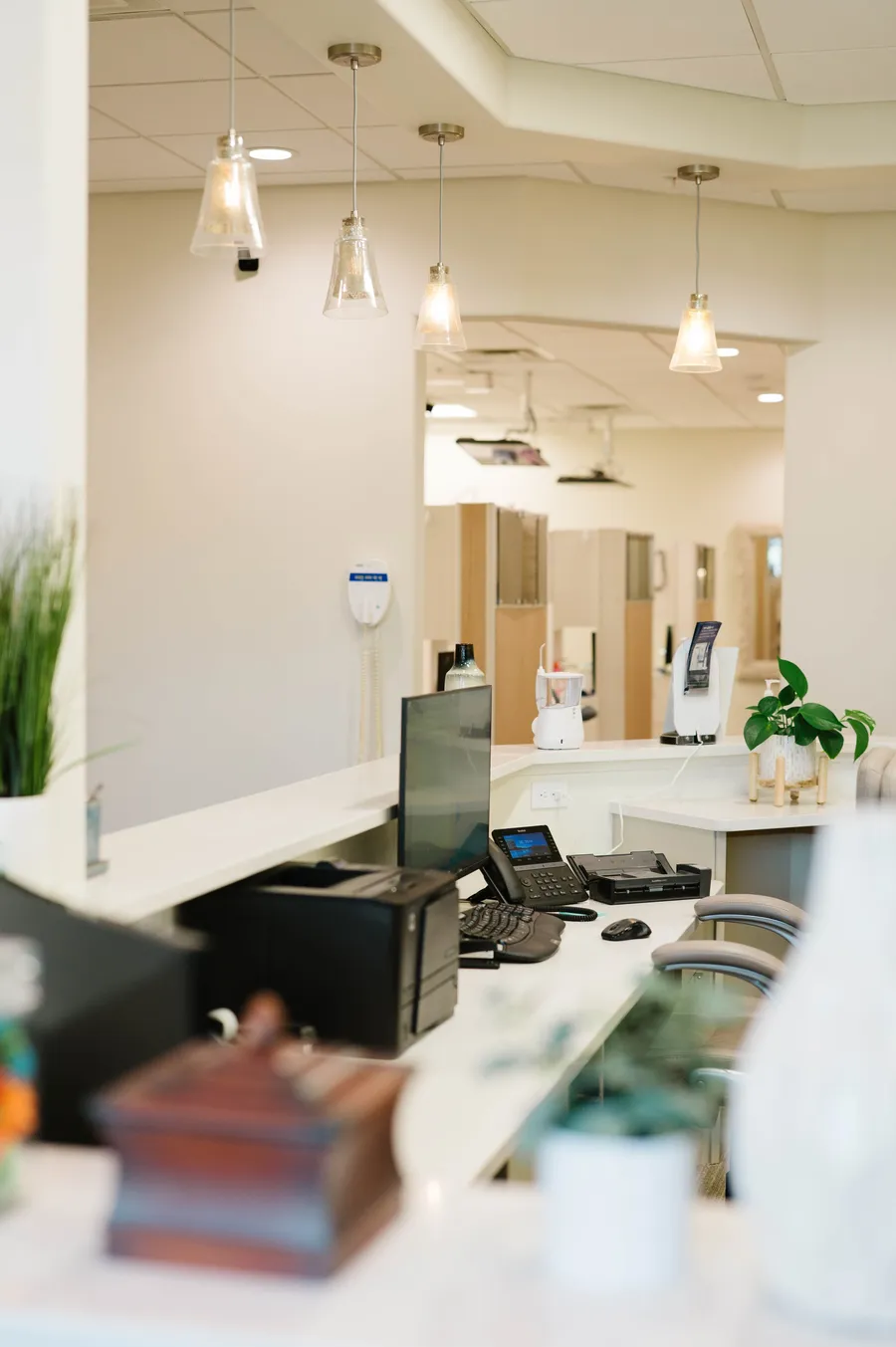 Front office workstation at CrossPointe Dental where our team manages scheduling and patient records