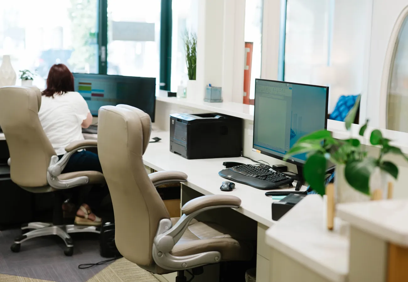 Front office team members working at CrossPointe Dental